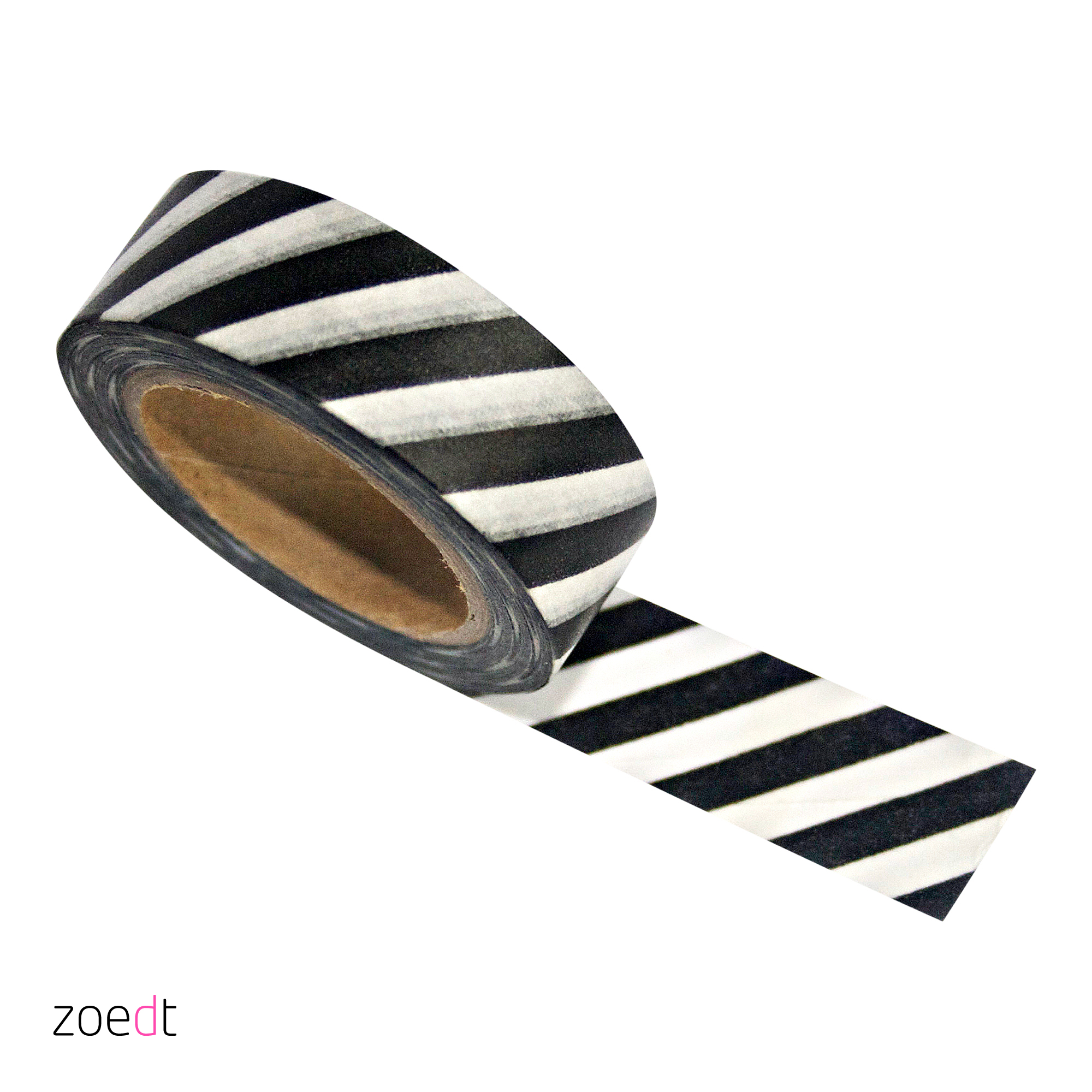 verrassing limoen kleurstof Masking tape zwart-wit schuine streep (10M) – Zoedt | Knetter Kids
